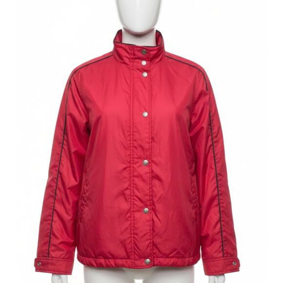 Lauren Ralph Lauren Jacket Womens Size L Red Button Up Long Sleeves Quiet Luxury - Picture 1 of 6